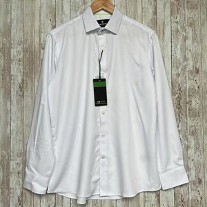 Tom Baine Performance Button Down Shirt Men's sz Small Slim Fit White No Wrinkle